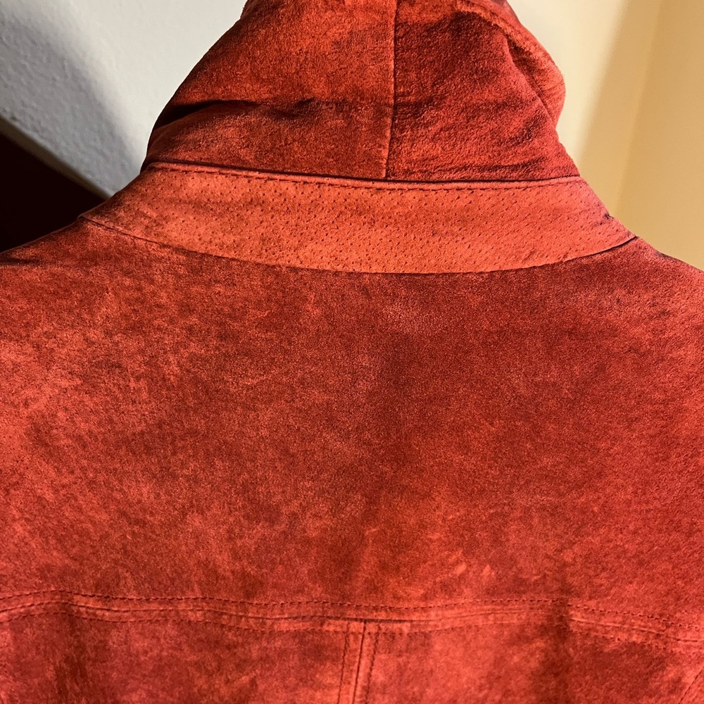 Vintage Red Suede Leather Jacket Liz Claiborne 14 Work to Weekend - Picture 9 of 15